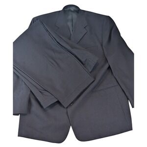 Givenchy Men's 2 Piece  Suit Size 50 R Waist 46 Navy Blue Classic Elegant Style